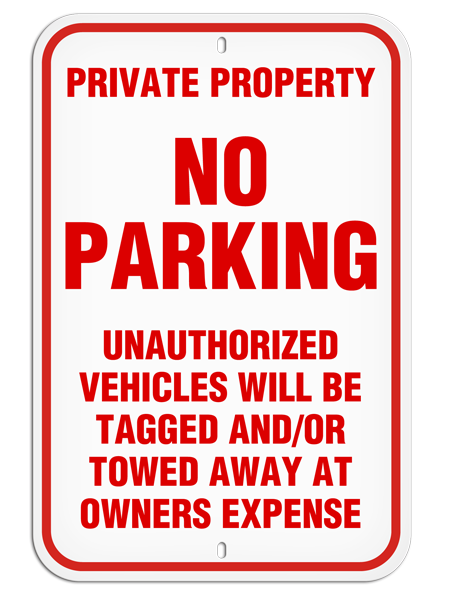 Private No Parking Aluminum Reflective Parking Sign (12 in x 18 in) (Pack of 20) | Incom Signs | All Safety