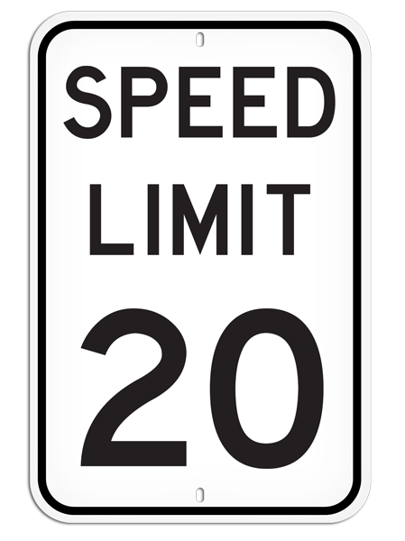 SPEED LIMIT 20 Aluminum Reflective Parking Sign (12 in x 18 in) (Pack of 20) | Incom Signs | All Safety