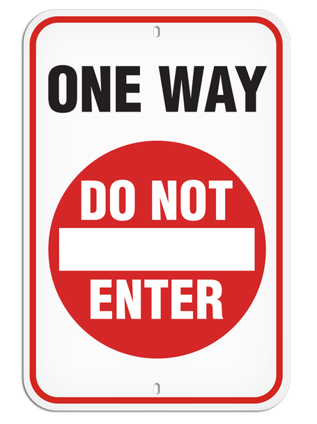 ONE WAY DO NOT ENTER Aluminum Reflective Parking Sign (12 in x 18 in) | Incom Signs | All Safety