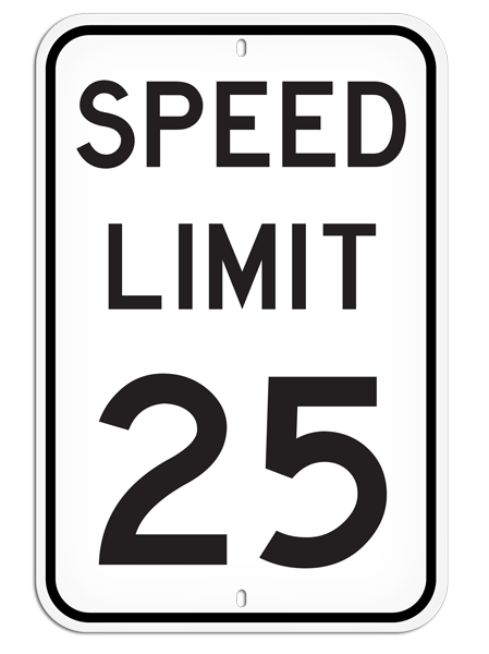 SPEED LIMIT 25 Aluminum Reflective Parking Sign (12 in x 18 in) | Incom Signs | All Safety