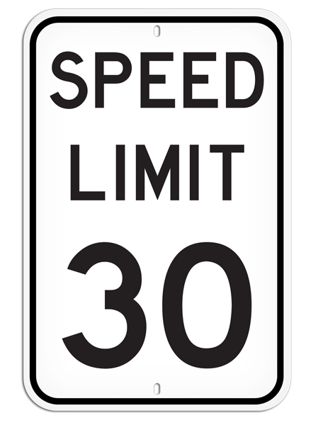 SPEED LIMIT 30 Aluminum Reflective Parking Sign (12 in x 18 in) | Incom Signs | All Safety