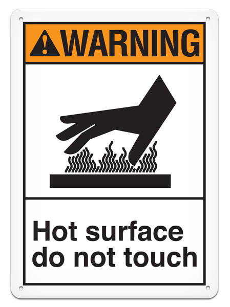 WARNING HOT SURFACE DO NOT TOUCH ANSI style Safety Sign (10in x 14in) | Incom Signs | All Safety