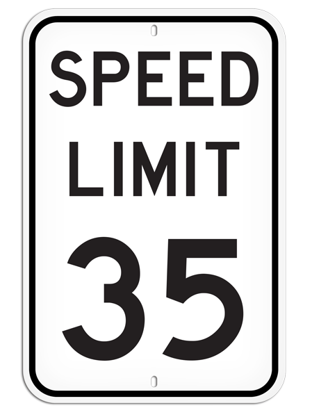 SPEED LIMIT 35 Aluminum Reflective Parking Sign (12 in x 18 in) | Incom Signs | All Safety