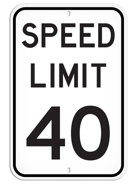 SPEED LIMIT 40 Aluminum Reflective Parking Sign (12 in x 18 in) | Incom Signs | All Safety