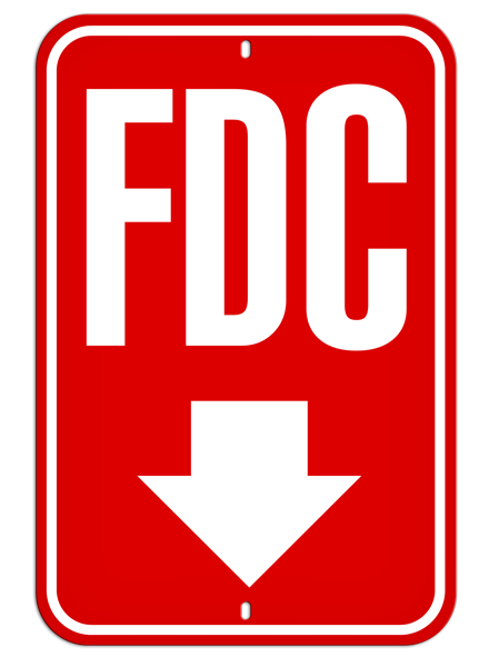 FDC with Down Arrow Aluminum Reflective Parking Sign (12 in x 18 in) | Incom Signs | All Safety
