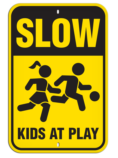 SLOW KIDS AT PLAY Aluminum Reflective Parking Sign (12 in x 18 in) | Incom Signs | All Safety