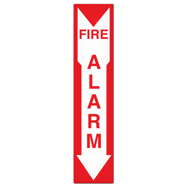 FIRE ALARM with Arrow Fire Safety Equipment Safety Sign (4 in x 18 in) | Incom Signs | All Safety