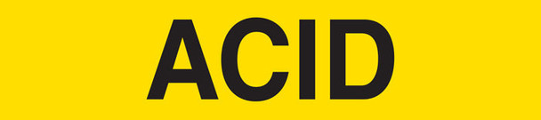 ACID Black on Yellow Pipe Marker Adhesive Labels on a roll (2 in x 54 ft) Pack of 24 | Incom Signs | All Safety