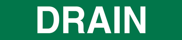 DRAIN White on Green Pipe Marker Adhesive Labels on a roll (2 in x 54 ft) Pack of 24 | Incom Signs | All Safety