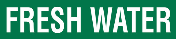 FRESH WATER White on Green Pipe Marker Adhesive Labels on a roll (2 in x 54 ft) | Incom Signs | All Safety