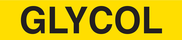 GLYCOL Black on Yellow Pipe Marker Adhesive Labels on a roll (2 in x 54 ft) Pack of 24 | Incom Signs | All Safety