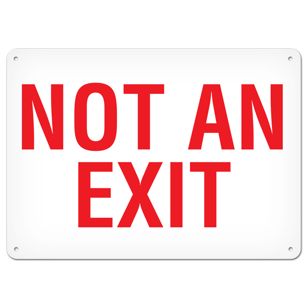 NOT AN EXIT Egress Marking Safety Sign (10 in X 14 in) (Pack of 15) | Incom Signs | All Safety