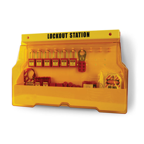 Lockout/Tagout Electrical Wall Mount Station (6-Lock) with Accessories | Incom Signs | All Safety