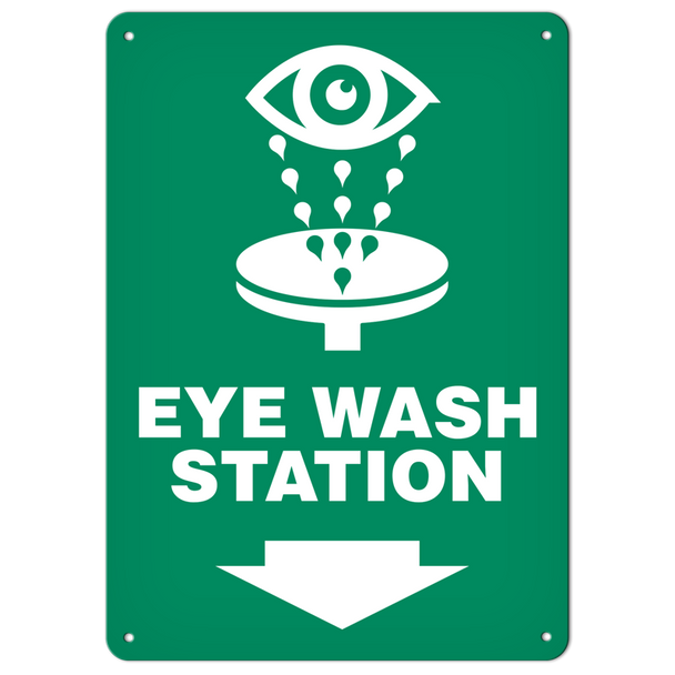 EYE WASH First Aid Equipment Marking Safety Sign (10 in X 14 in) (Pack of 15) | Incom Signs | All Safety