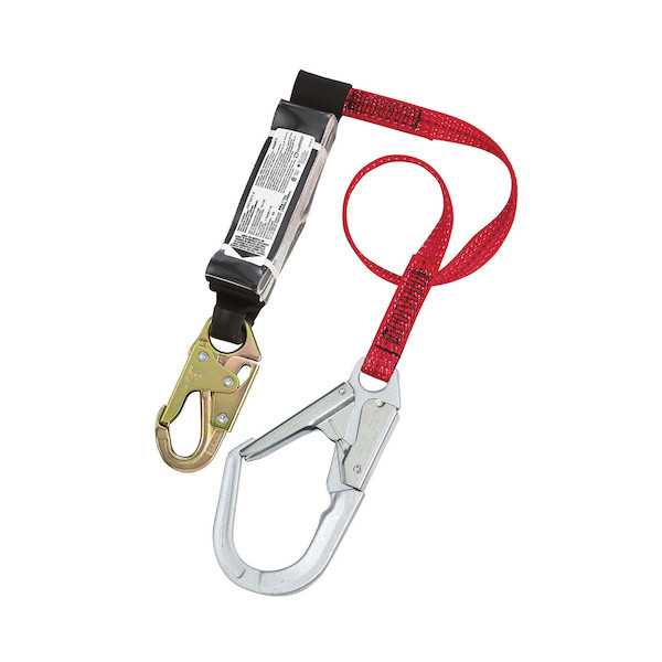 Polyester Single-Leg Fixed Lanyard with Energy Absorber, Snap Hook and Scaffold Hook Connectors - 1" | Dynamic Safety | All Safety