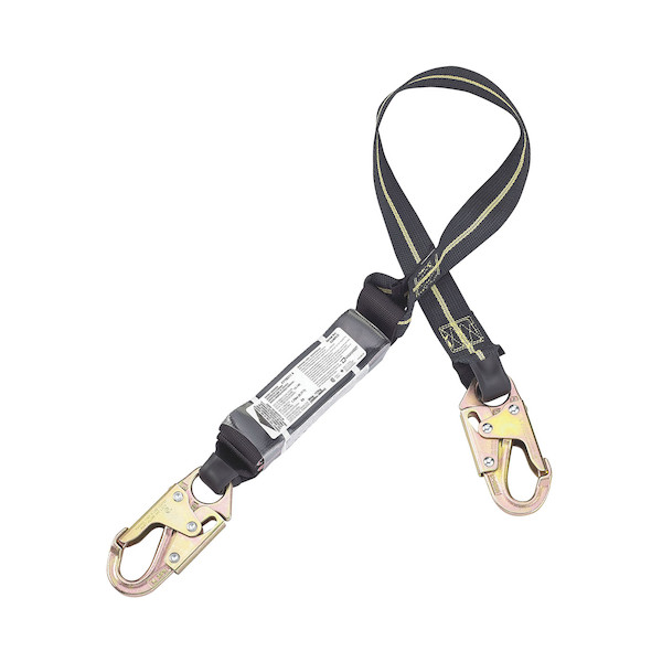 Kevlar® Single-Leg Fixed Lanyard with Energy Absorber and Two Snap Hook Connectors - 1.75" | Dynamic Safety | All Safety