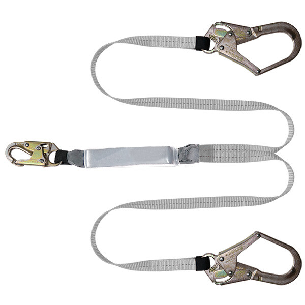 Polyester Double-Leg Fixed Y-Lanyard with Energy Absorber, Small Snap Hook and Two Large Snap Hooks (FPY736144) | Dynamic Safety | All Safety