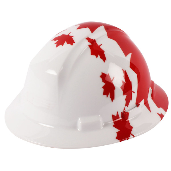 Full Brim Hard Hat, Maple Leaf Wrap, HDPE Shell, 4-Point Nylon Suspension (Pack of 2) | Dynamic Safety | All Safety