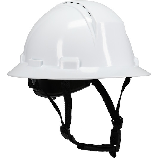 Type II Full Brim Safety Helmet with HDPE Shell, 4-Point Textile Suspension, Wheel Ratchet Adjustment Vented (Pack of 12) | Dynamic Safety | All Safety