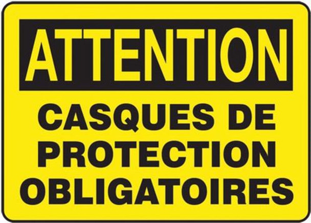 OSHA Safety Sign | Attention Casques Obligatoires | INCOM SSF2018