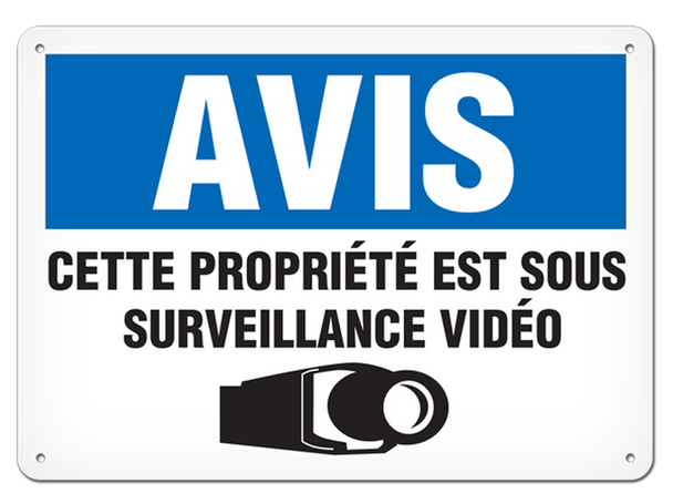 OSHA Safety Sign | Avis Propriete Surveillance Video | INCOM SSF4029