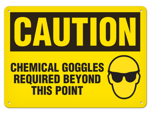OSHA Safety Sign | Caution Chem. Goggles | Incom Signs | All Safety