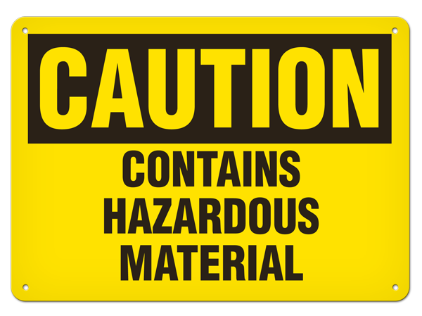 OSHA Safety Sign | Caution Haz Mat'l | Incom Signs | All Safety