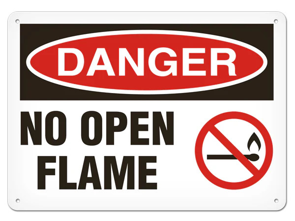 OSHA Safety Sign | Danger No Open Flame | Incom Sings | All Safety