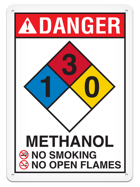 OSHA Safety Sign | NFPA Methanol Sign | INCOM SS4504V, SS4504A, SS4504P, SC4504V, SC4504A, SC4504P, SA4504V, SA4504P