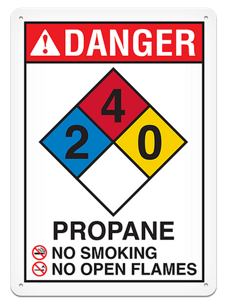 OSHA Safety Sign | NFPA Propane Sign | INCOM SS4502V, SS4502A, SS4502P, SC4502V, SC4502A, SC4502P, SA4502V, SA4502P