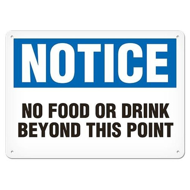OSHA Safety Sign | Notice No Food or Drink Beyond This Point | Incom Signs | All Safety