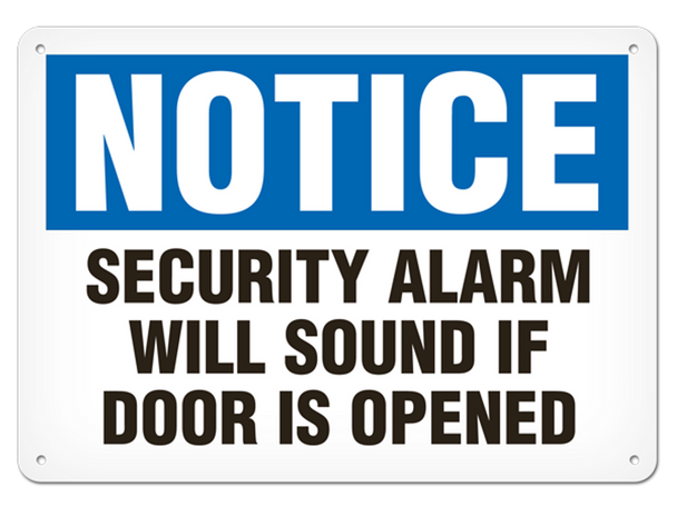 OSHA Safety Sign | Notice Security Alarm | INCOM SS4015V, SS4015A, SS4015P, SC4015V, SC4015A, SC4015P, SA4015V, SA4015P