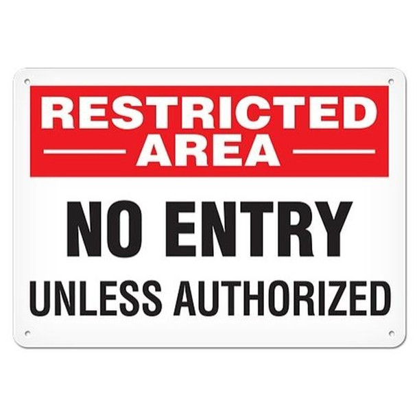 OSHA Safety Sign | Restricted Area No Entry | INCOM SS5067V, SS5067A, SS5067P, SC5067V, SC5067A, SC5067P, SA5067V, SA5067P