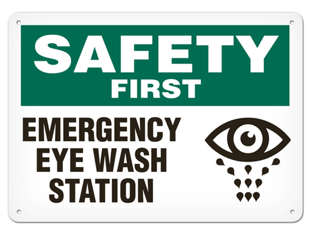 OSHA Safety Sign | Safety First Emergency Eye Wash Station | Incom Signs | All Safety