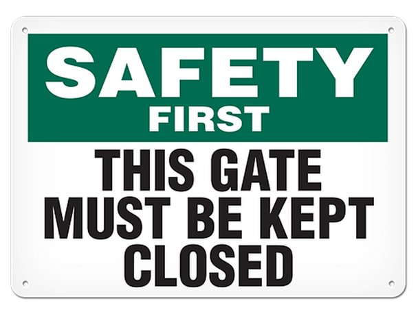 OSHA Safety Sign | Safety This Gate Must SS5024V, SS5024A, SS5024P, SC5024V, SC5024A, SC5024P, SA5024V, SA5024P