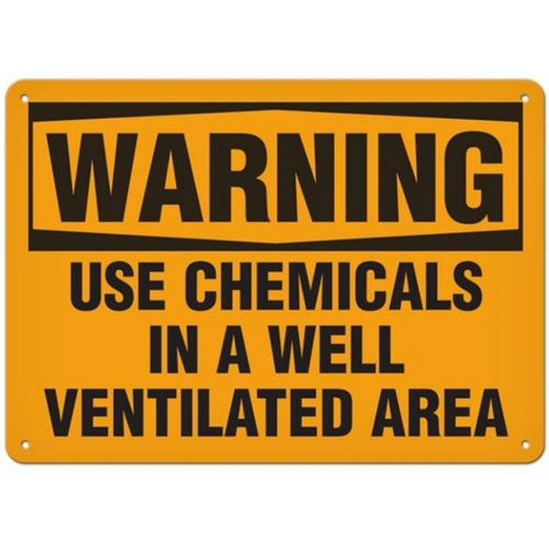OSHA Safety Sign | Warning Use Chemicals In A Well Ventilated Area | Incom Signs | All Safety