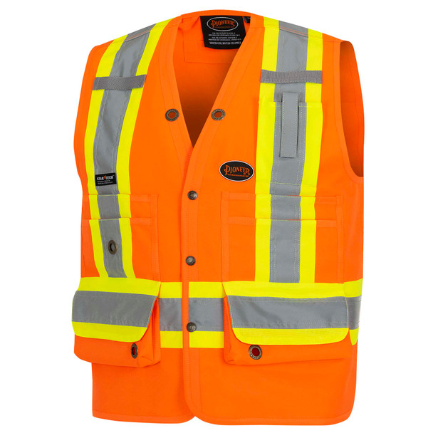 Hi-Vis Surveyor Safety Vest | 150D | Pioneer 6692 / 6693/6692N/6692BK Safety Supplies Canada