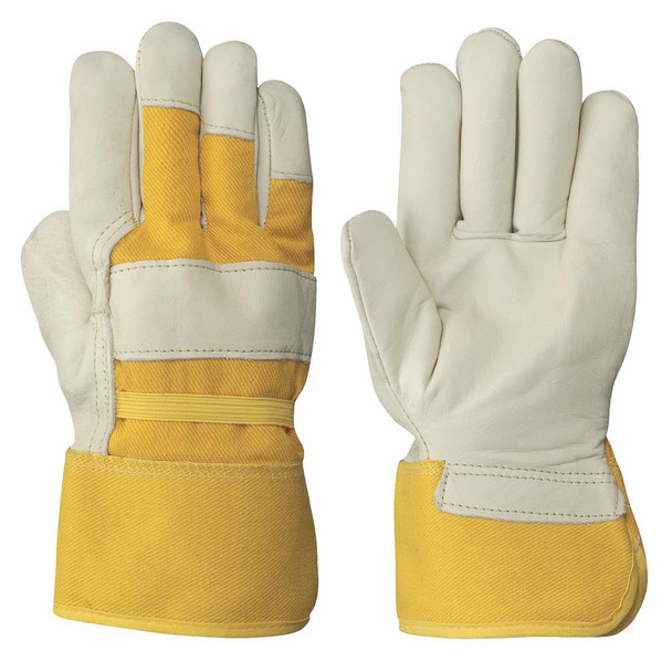 Cowgrain Glove - Yellow Back - Light Fleece Lining (12Pk) | Pioneer 536L | All Safety