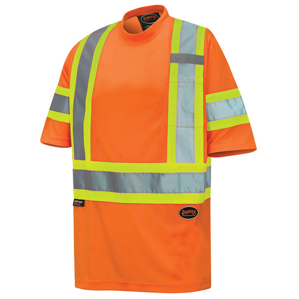 Hi-Viz Bird's-Eye Safety T-Shirt with Tape On Sleeves | Pioneer 6970/6971 | All Safety