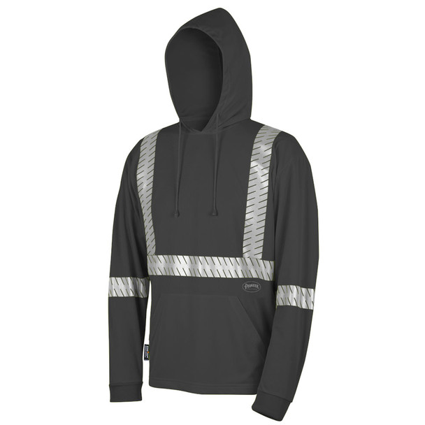 Hi-Viz Birds Eye Hooded Safety Shirt - Black | Pioneer 6966 | All Safety