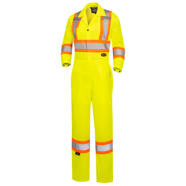 Women's Hi-Viz Traffic Safety Coveralls - Hi-Viz Yellow/Green | Pioneer 5999AW