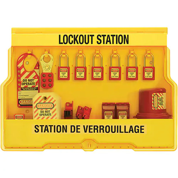 Electrical Focus Lockout Stations W/ Thermoplastic Padlocks, 16 Padlock Capacity S1850E410FRC
