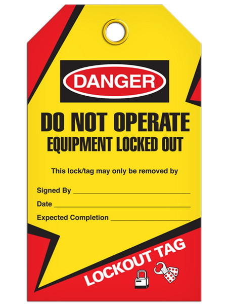 Danger Do Not Operate Equipment Locked Out Tag - Lockout | Pkg/25 | Incom Signs | All Safety