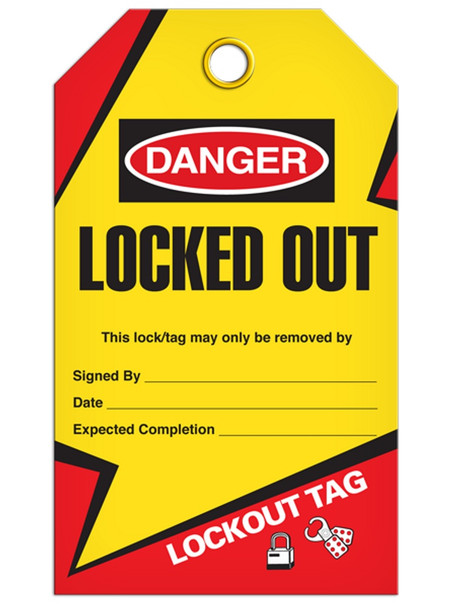 Danger Locked Out Tag - Lockout | Pkg/25 | Incom Signs | All Safety