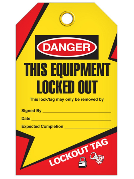 Danger This Equipment Locked Out Tag - Lockout | Pkg/25 | Incom Signs | All Safety