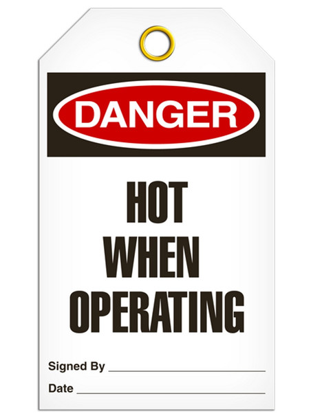 Danger - Hot When Operating | PKG/25 | INCOM TG1089