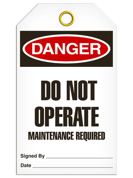 Danger - Do Not Operate Maintenance Required | PKG/25 | INCOM TG1087