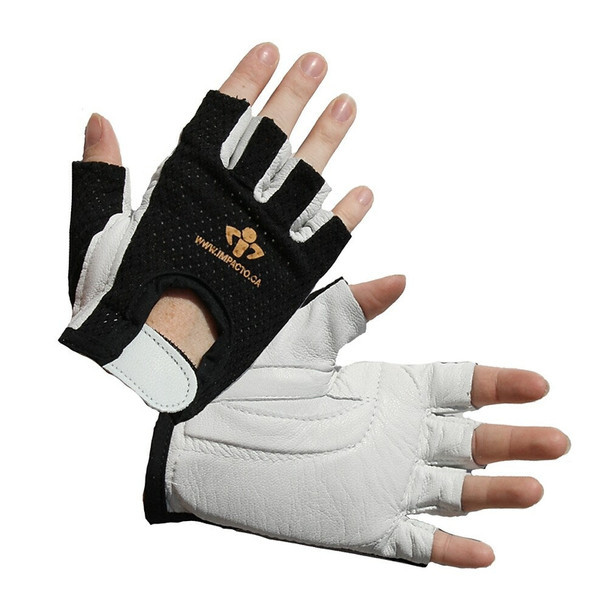 IMPACTO Anti-Impact VEP 3/16" Glove with Soft Pearl Leather Palm - Half Finger Style 410-31-PR