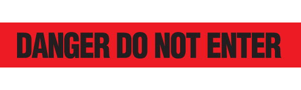 DANGER D.N.E. Dispenser Boxed Barricade Tape | Pack of 12 Rolls | Incom Signs | All Safety