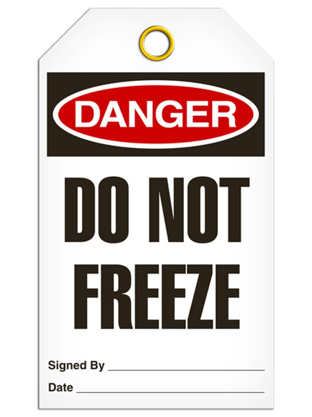 Danger - Do Not Freeze Safety Tag | Pack of 25 | Incom Signs | All Safety